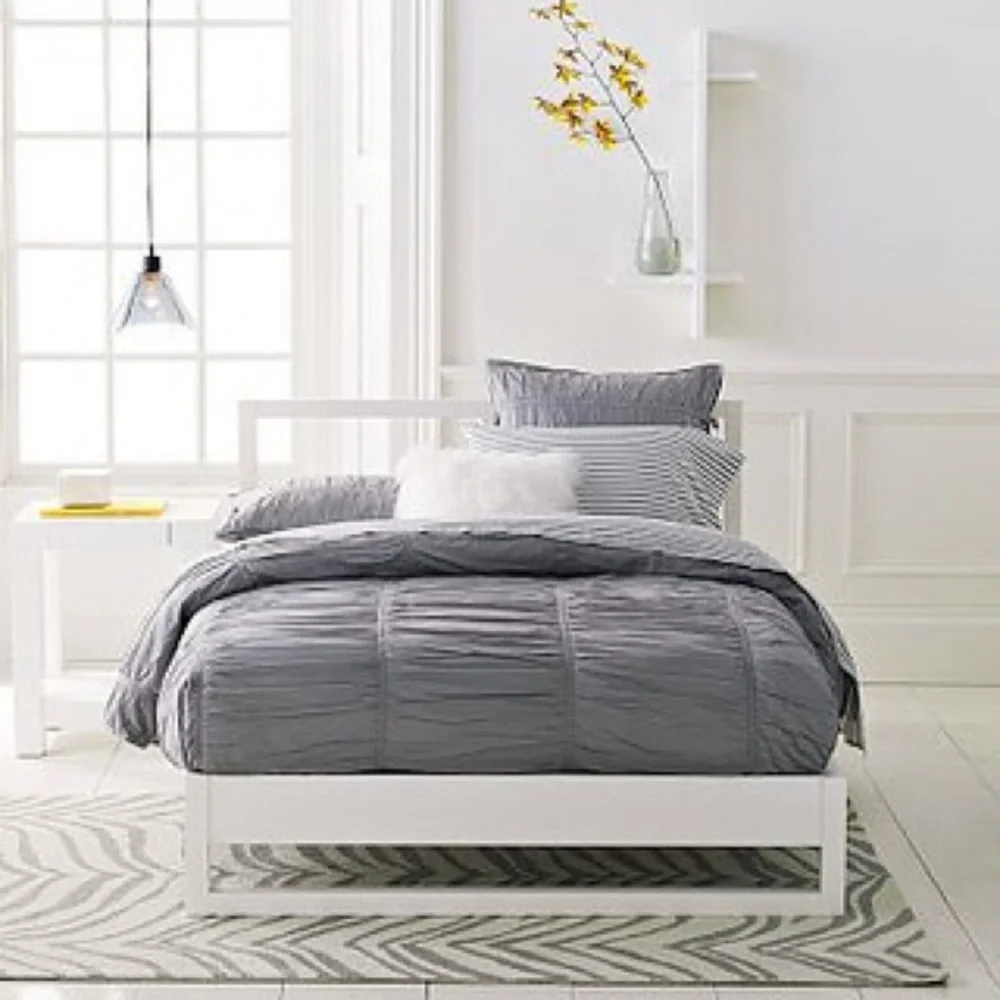 West Elm Slate Gray Quilted Duvet Cover